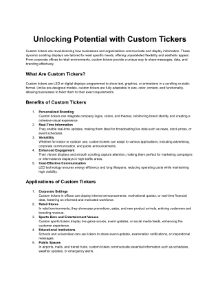 Unlocking Potential with Custom Tickers
