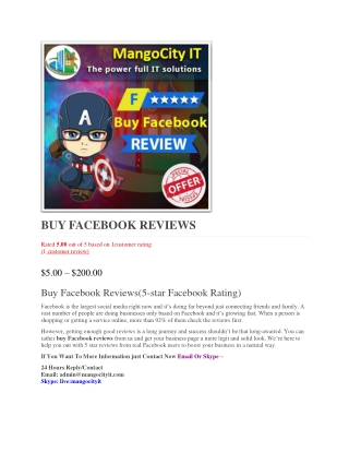Buy Facebook Reviews