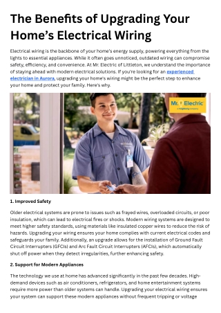 The Benefits of Upgrading Your Home’s Electrical Wiring