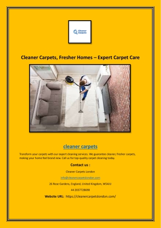 Premier Carpet Cleaning in North West London – Local Experts at Your Service