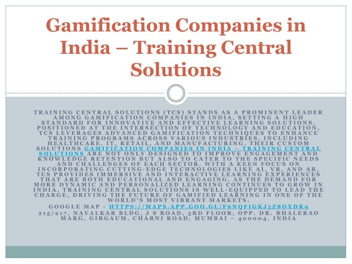 gamification companies in india training central solutions