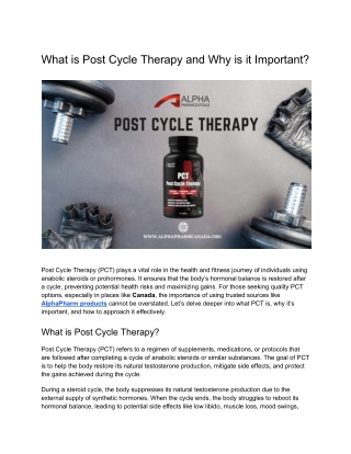 What is Post Cycle Therapy and Why is it Important