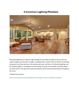 5 Common Lighting Mistakes