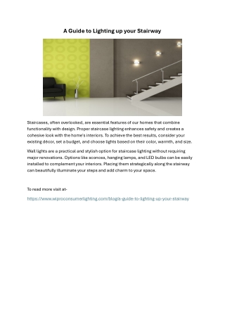 A Guide to Lighting up your Stairway