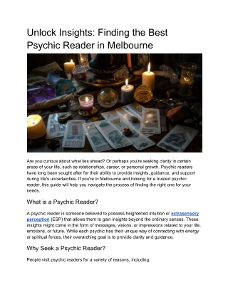 Unlock Insights_ Finding the Best Psychic Reader in Melbourne