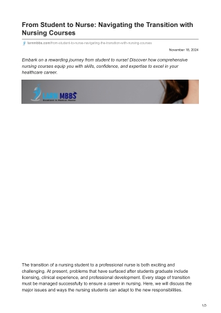larnmbbs.com-From Student to Nurse Navigating the Transition with Nursing Courses