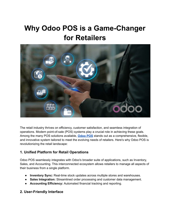 why odoo pos is a game changer for retailers