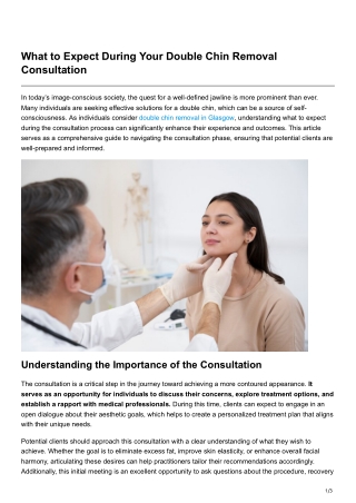 what to expect during your double chin removal
