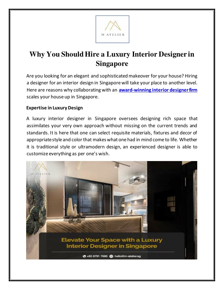 why you should hire a luxury interior designer