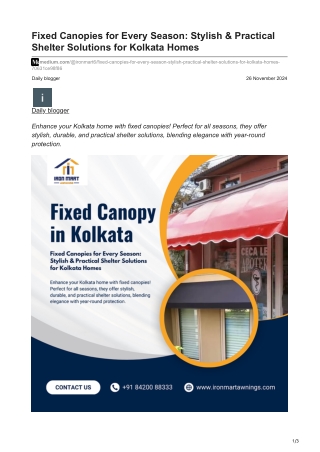 medium.com-Fixed Canopies for Every Season Stylish  Practical Shelter Solutions for Kolkata Homes