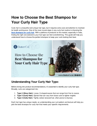 How to Choose the Best Shampoo for Your Curly Hair Type