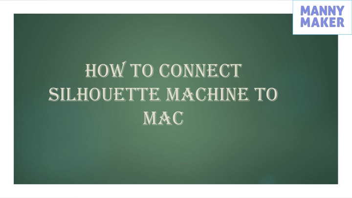 how to connect silhouette machine to mac