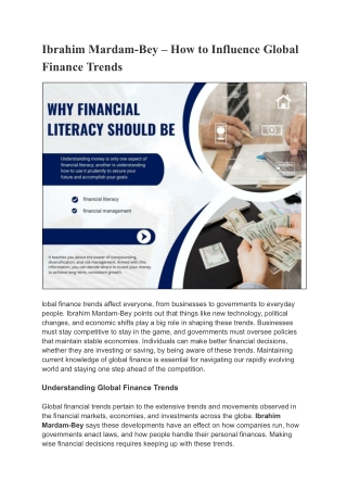 Driving Global Finance Trends Insights from Ibrahim Mardam-Bey