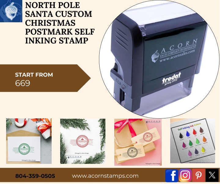 north pole santa custom christmas postmark self