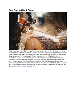 Tree Removal North Shore