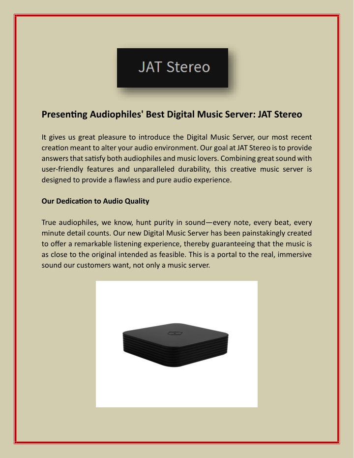 presenting audiophiles best digital music server