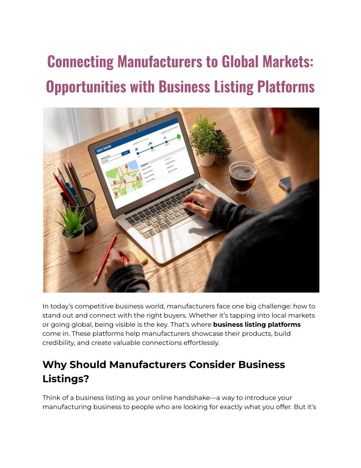 connecting manufacturers to global markets