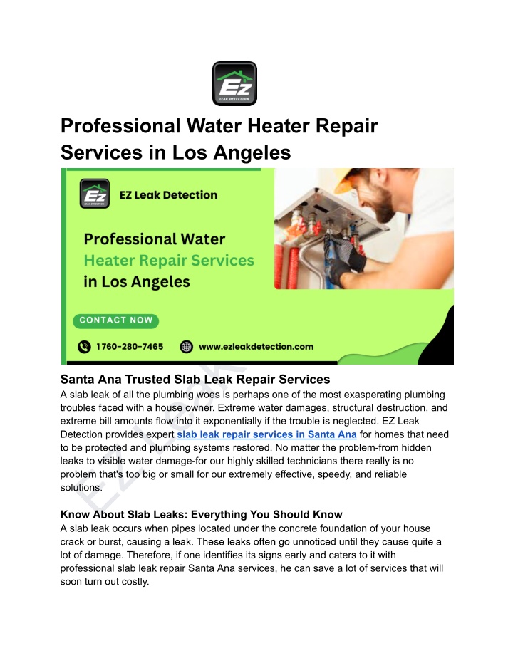 professional water heater repair services