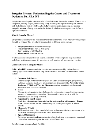 irregular menses understanding the causes
