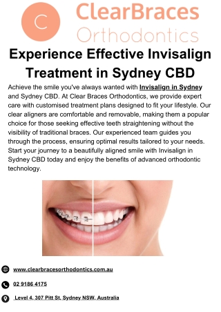 Experience Effective Invisalign Treatment in Sydney CBD