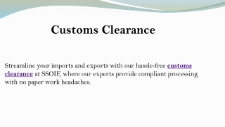 Customs Clearance