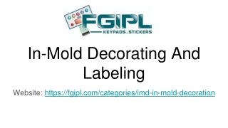 In-Mold Decorating And Labeling