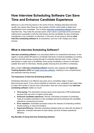 How Interview Scheduling Software Can Save Time and Enhance Candidate Experience