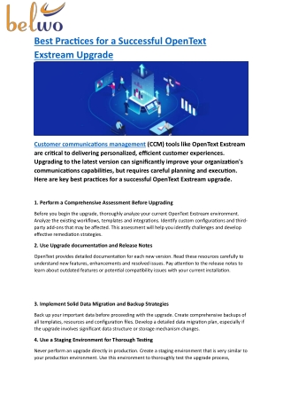 best practices for a successful opentext exstream