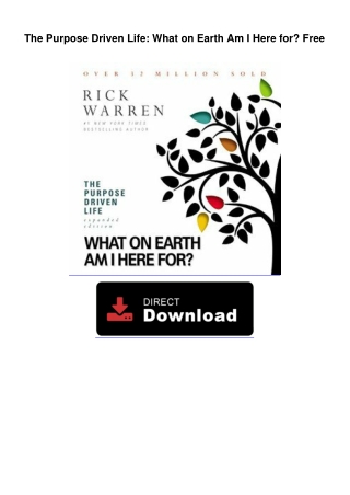The Purpose Driven Life: What on Earth Am I Here For? Kindle