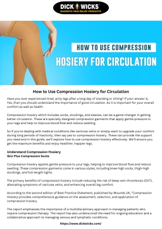 how to use compression hosiery for circulation