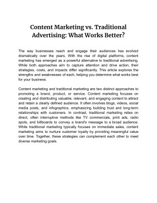 Content Marketing vs. Traditional Advertising: What Works Better?