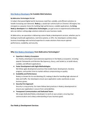 hire node js developers for scalable web solutions