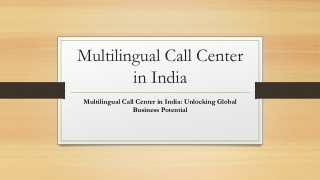 Multilingual Call Center in India