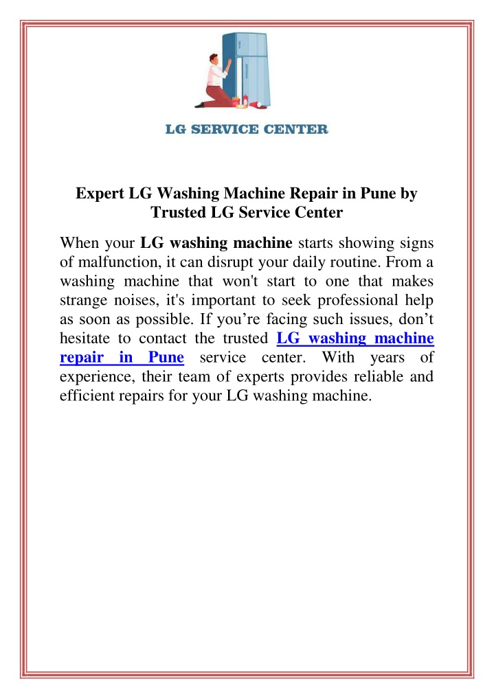 expert lg washing machine repair in pune