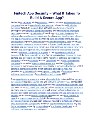 fintech app security what it takes to build
