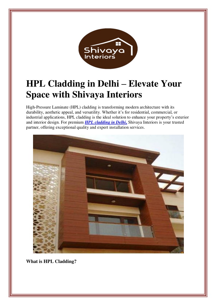 hpl cladding in delhi elevate your space with