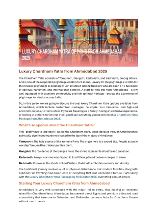 luxury chardham yatra from ahmedabad 2025