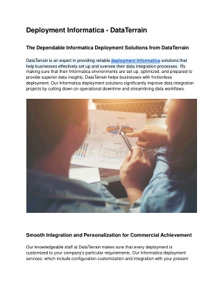 Deployment Informatica - DataTerrain