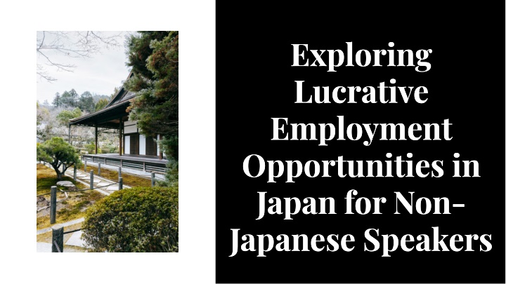 explorlng lucratlve employment opportunltles