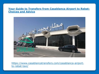 Your Guide to Transfers from Casablanca Airport to Rabat