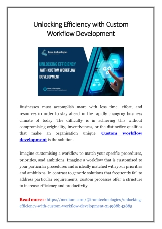 Unlocking Efficiency with Custom Workflow Development
