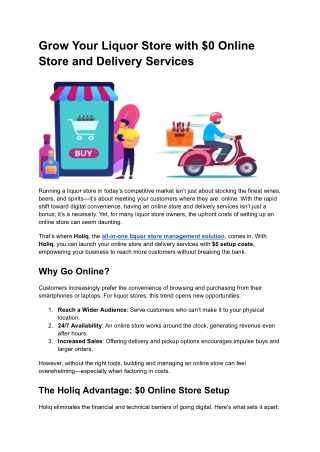 grow your liquor store with 0 online store