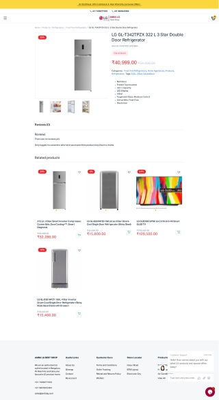 LG GL-T342TPZX.APZZEBN 322 L Double Door Refrigerator