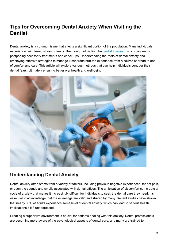 tips for overcoming dental anxiety when visiting