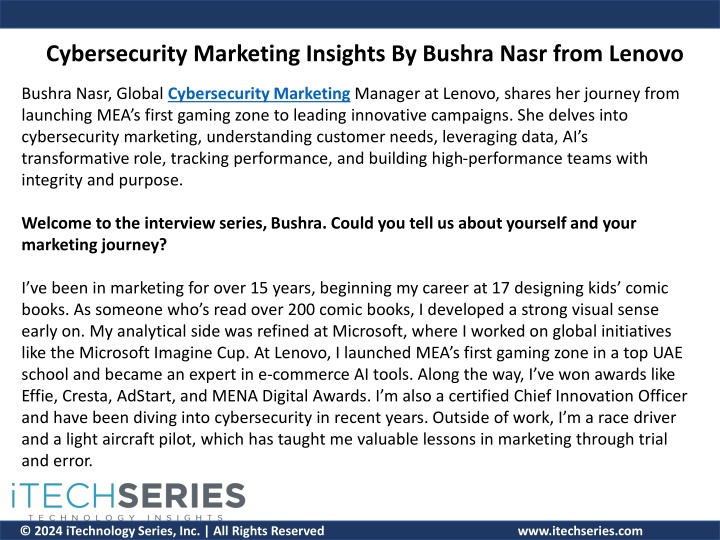 cybersecurity marketing insights by bushra nasr