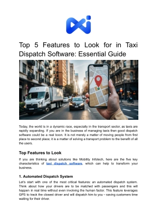 top 5 features to look for in taxi dispatch