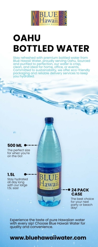 Oahu Bottled Water by Blue Hawaii Water