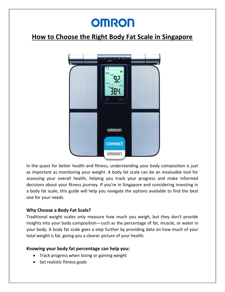 how to choose the right body fat scale