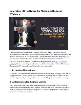 innovative erp software for maximum business
