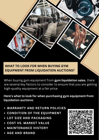 What To Look For When Buying Gym Equipment From Liquidation Auctions?